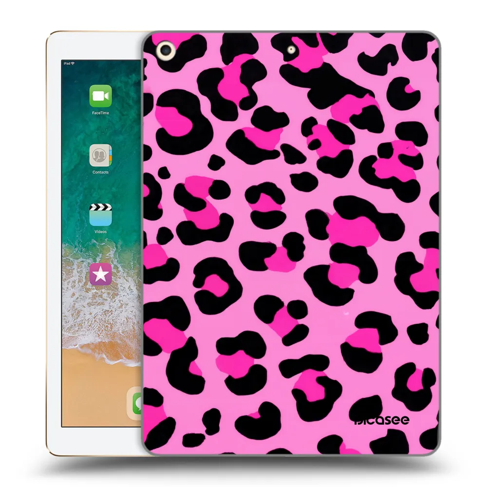 Picasee transparente Silikonhülle für Apple iPad 9.7" 2017 (5. gen) - Pink Tiger