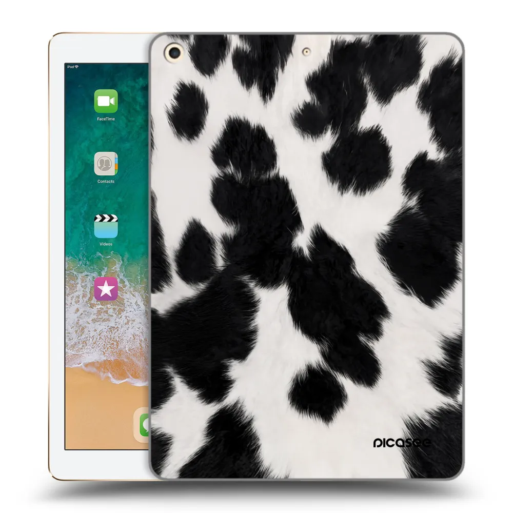 Picasee transparente Silikonhülle für Apple iPad 9.7" 2017 (5. gen) - Black Moo