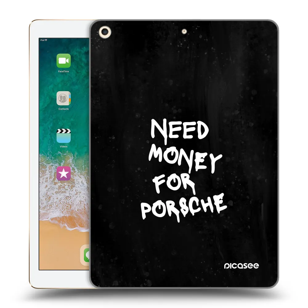 Picasee transparente Silikonhülle für Apple iPad 9.7" 2017 (5. gen) - Black Dollar