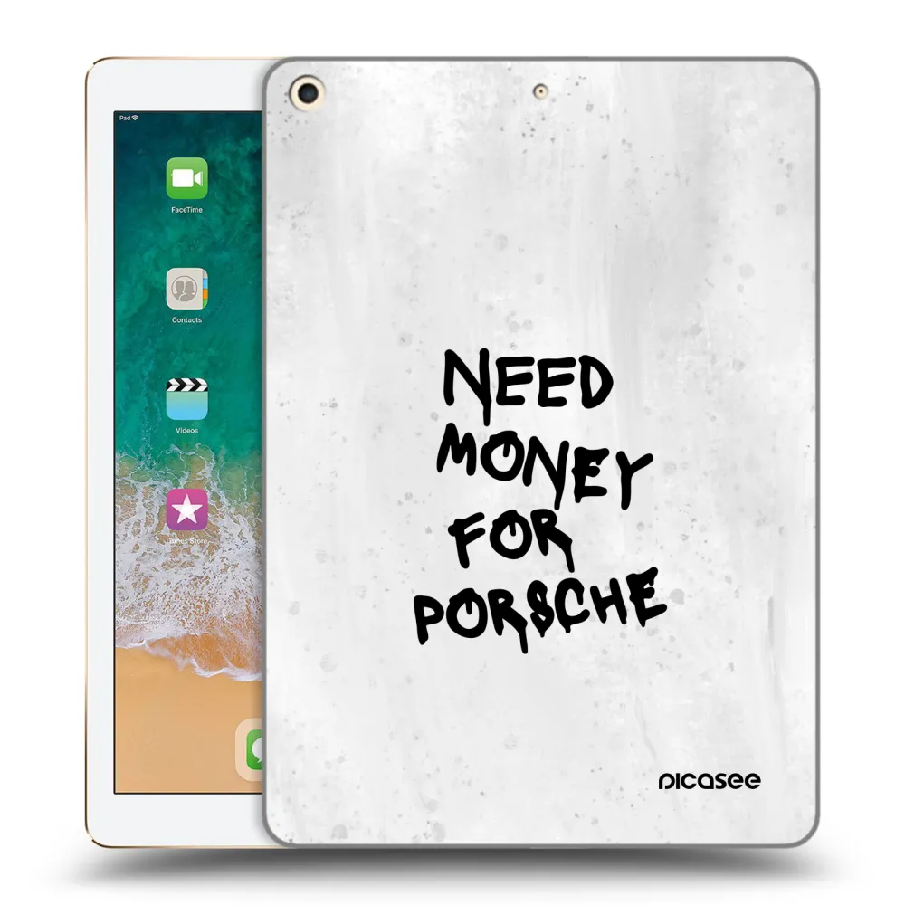Picasee transparente Silikonhülle für Apple iPad 9.7" 2017 (5. gen) - White Dollar