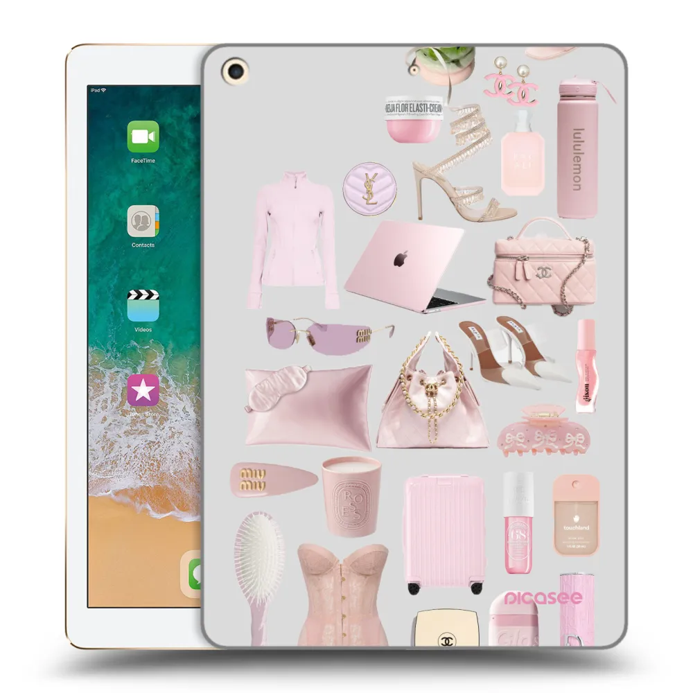 Picasee transparente Silikonhülle für Apple iPad 9.7" 2017 (5. gen) - Glam Babe