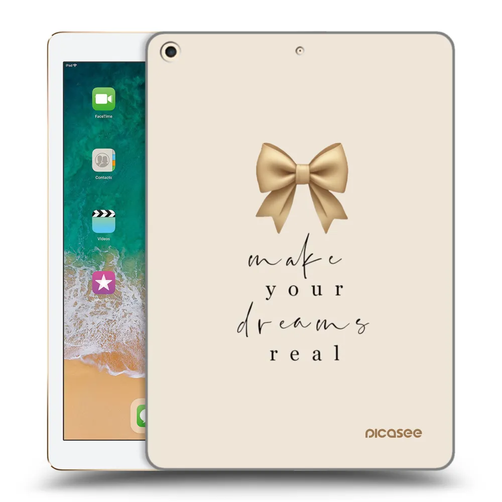 Picasee transparente Silikonhülle für Apple iPad 9.7" 2017 (5. gen) - Golden Dream