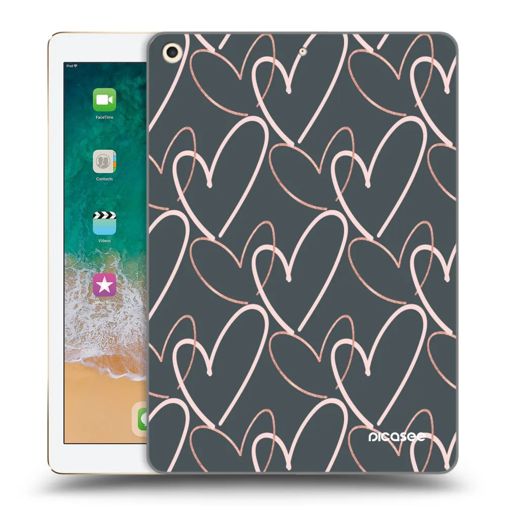 Picasee transparente Silikonhülle für Apple iPad 9.7" 2017 (5. gen) - Viel Liebe
