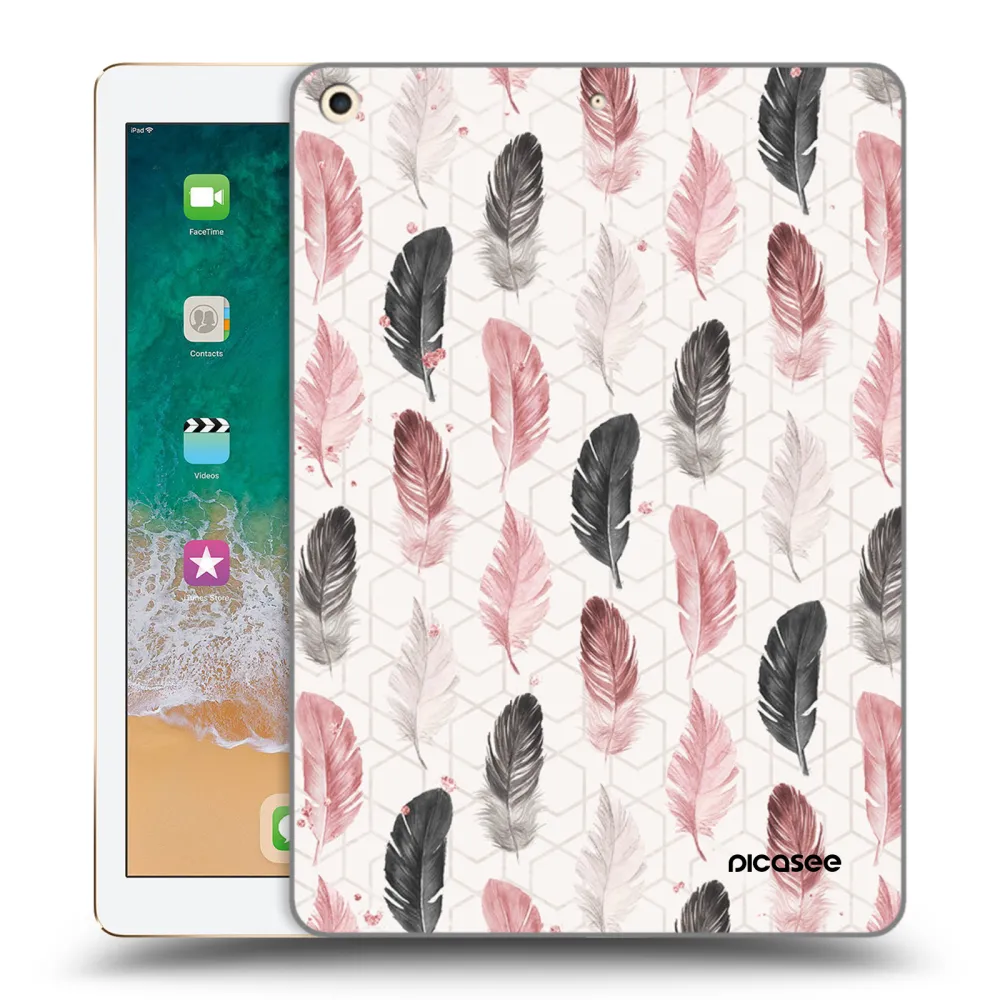 Picasee transparente Silikonhülle für Apple iPad 9.7" 2017 (5. gen) - Feder 2