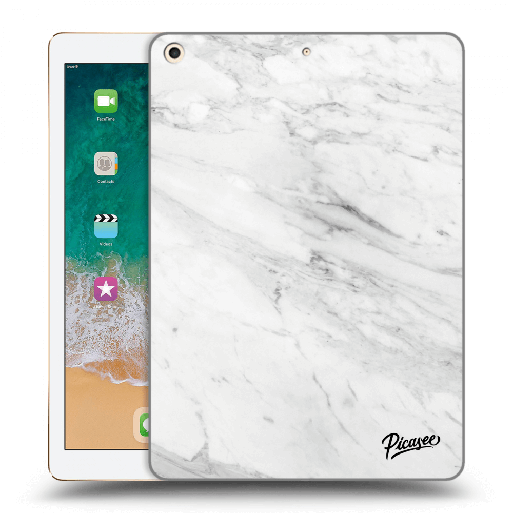 Picasee transparente Silikonhülle für Apple iPad 9.7" 2017 (5. gen) - White marble