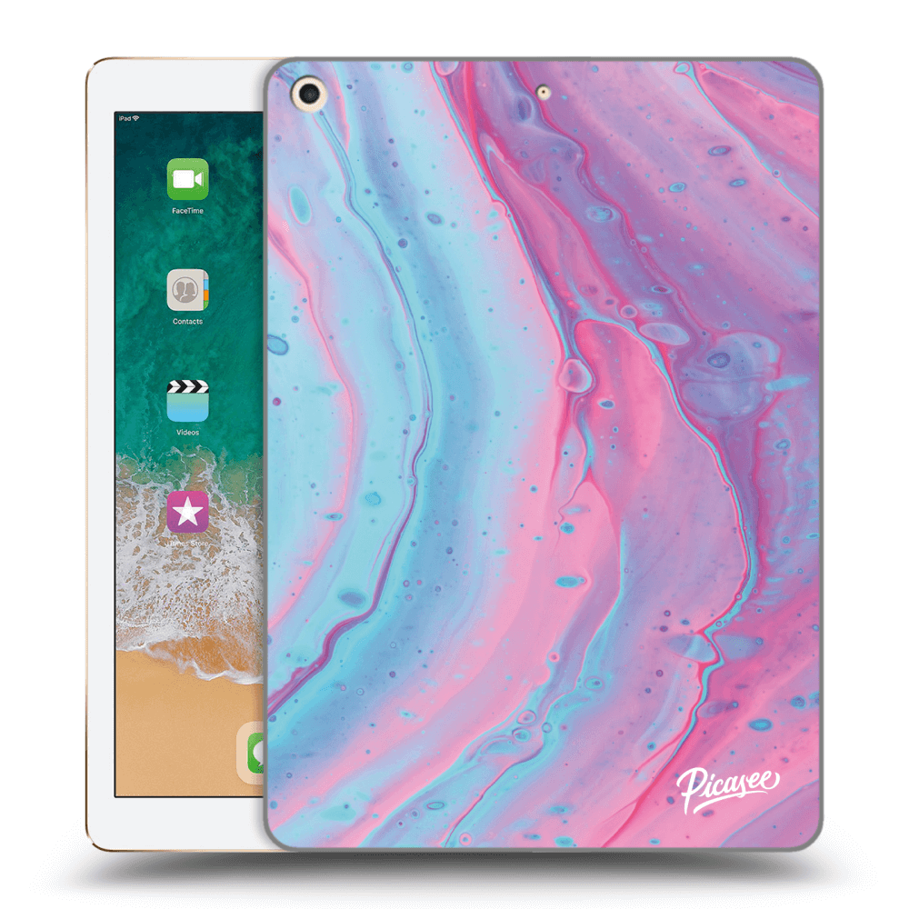Picasee transparente Silikonhülle für Apple iPad 9.7" 2017 (5. gen) - Pink liquid