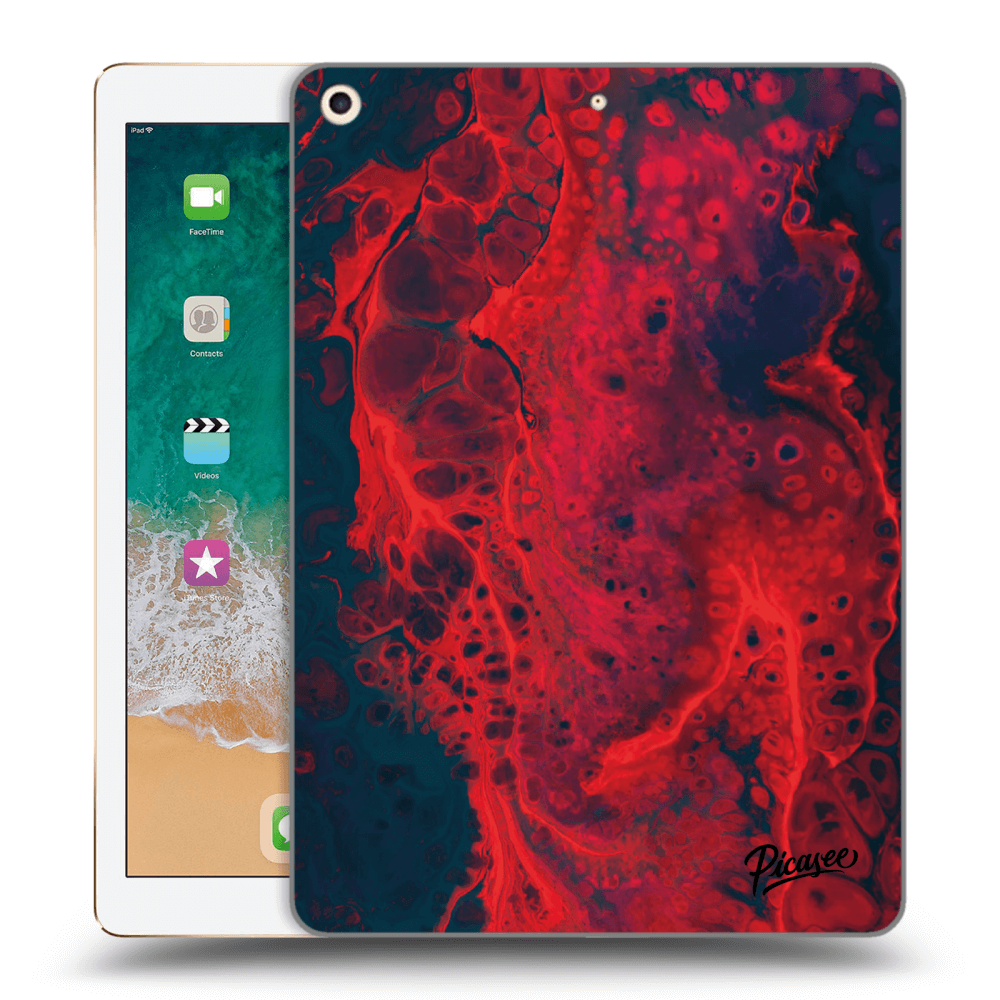 Picasee transparente Silikonhülle für Apple iPad 9.7" 2017 (5. gen) - Organic red