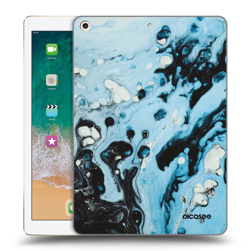 Picasee transparente Silikonhülle für Apple iPad 9.7" 2017 (5. gen) - Organic blue