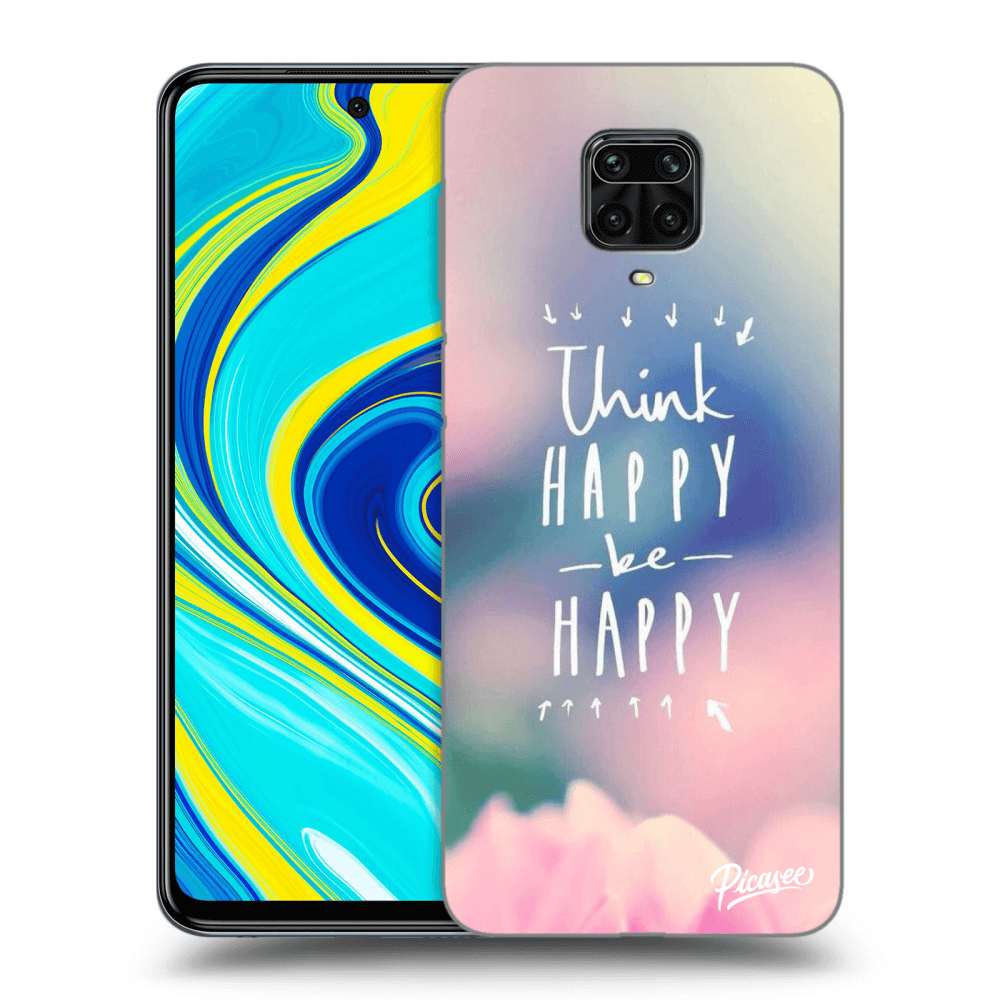 Picasee Xiaomi Redmi Note 9 Pro Hülle - Transparentes Silikon - Think happy be happy