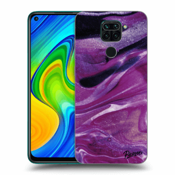 Picasee Xiaomi Redmi Note 9 Hülle - Transparentes Silikon - Purple glitter