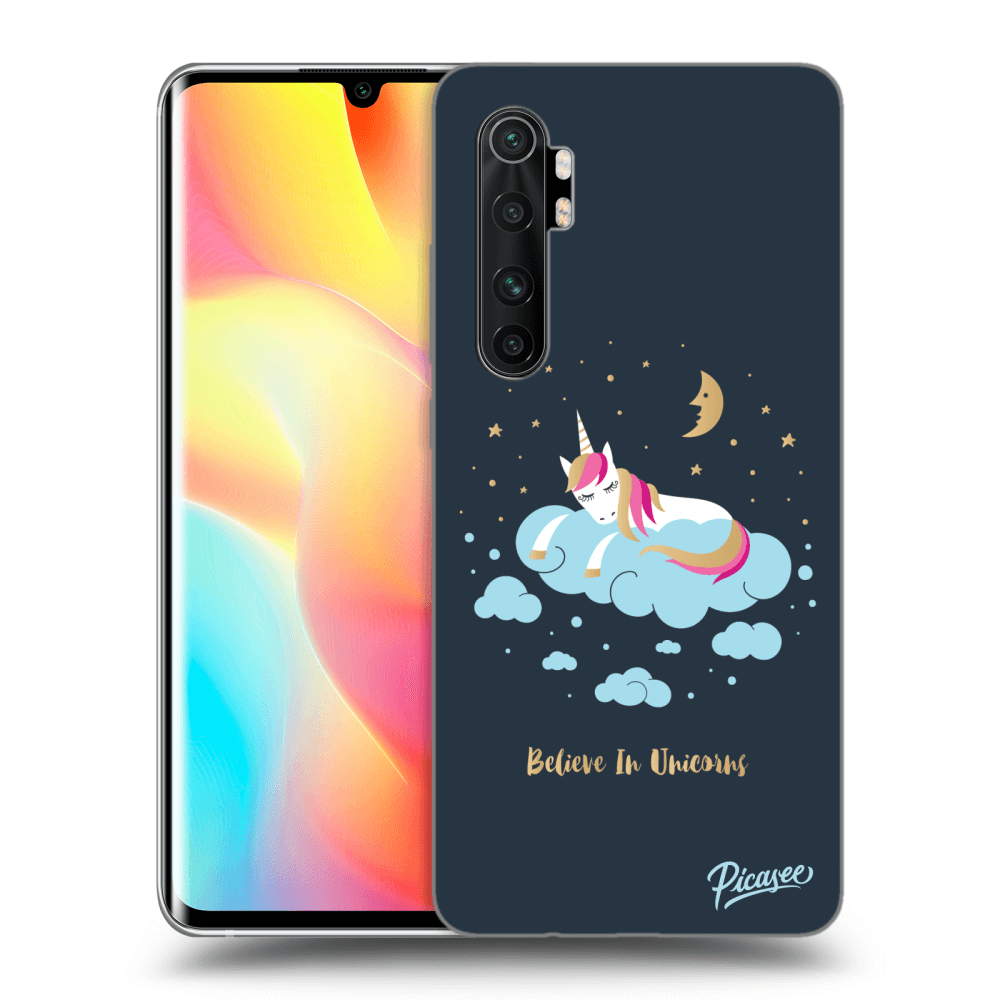 Picasee Xiaomi Mi Note 10 Lite Hülle - Schwarzes Silikon - Believe In Unicorns