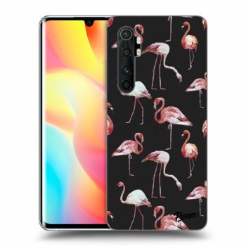 Picasee Xiaomi Mi Note 10 Lite Hülle - Schwarzes Silikon - Flamingos