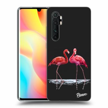 Picasee Xiaomi Mi Note 10 Lite Hülle - Schwarzes Silikon - Flamingos couple