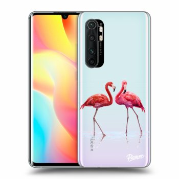 Picasee Xiaomi Mi Note 10 Lite Hülle - Transparentes Silikon - Flamingos couple