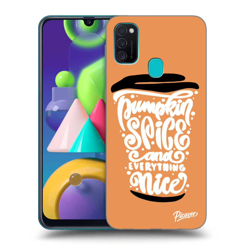 Picasee Samsung Galaxy M21 M215F Hülle - Schwarzes Silikon - Pumpkin coffee