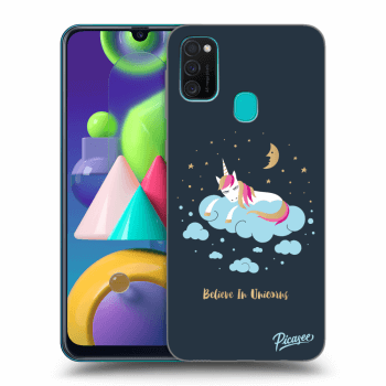 Picasee Samsung Galaxy M21 M215F Hülle - Schwarzes Silikon - Believe In Unicorns