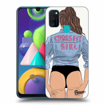 Picasee Samsung Galaxy M21 M215F Hülle - Schwarzes Silikon - Crossfit girl - nickynellow