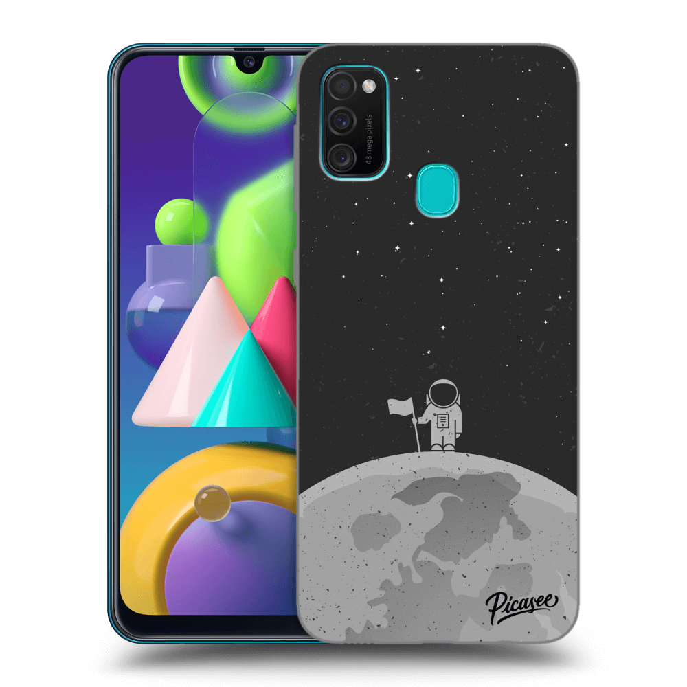Picasee Samsung Galaxy M21 M215F Hülle - Schwarzes Silikon - Astronaut