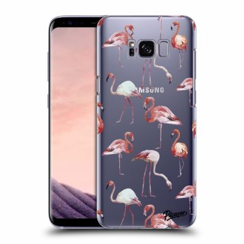 Picasee Samsung Galaxy S8 G950F Hülle - Transparentes Silikon - Flamingos