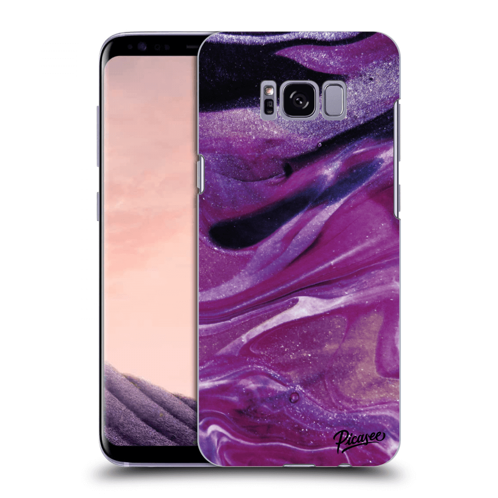 Picasee Samsung Galaxy S8 G950F Hülle - Transparentes Silikon - Purple glitter