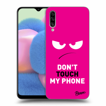 Picasee Samsung Galaxy A30s A307F Hülle - Schwarzes Silikon - Angry Eyes - Pink