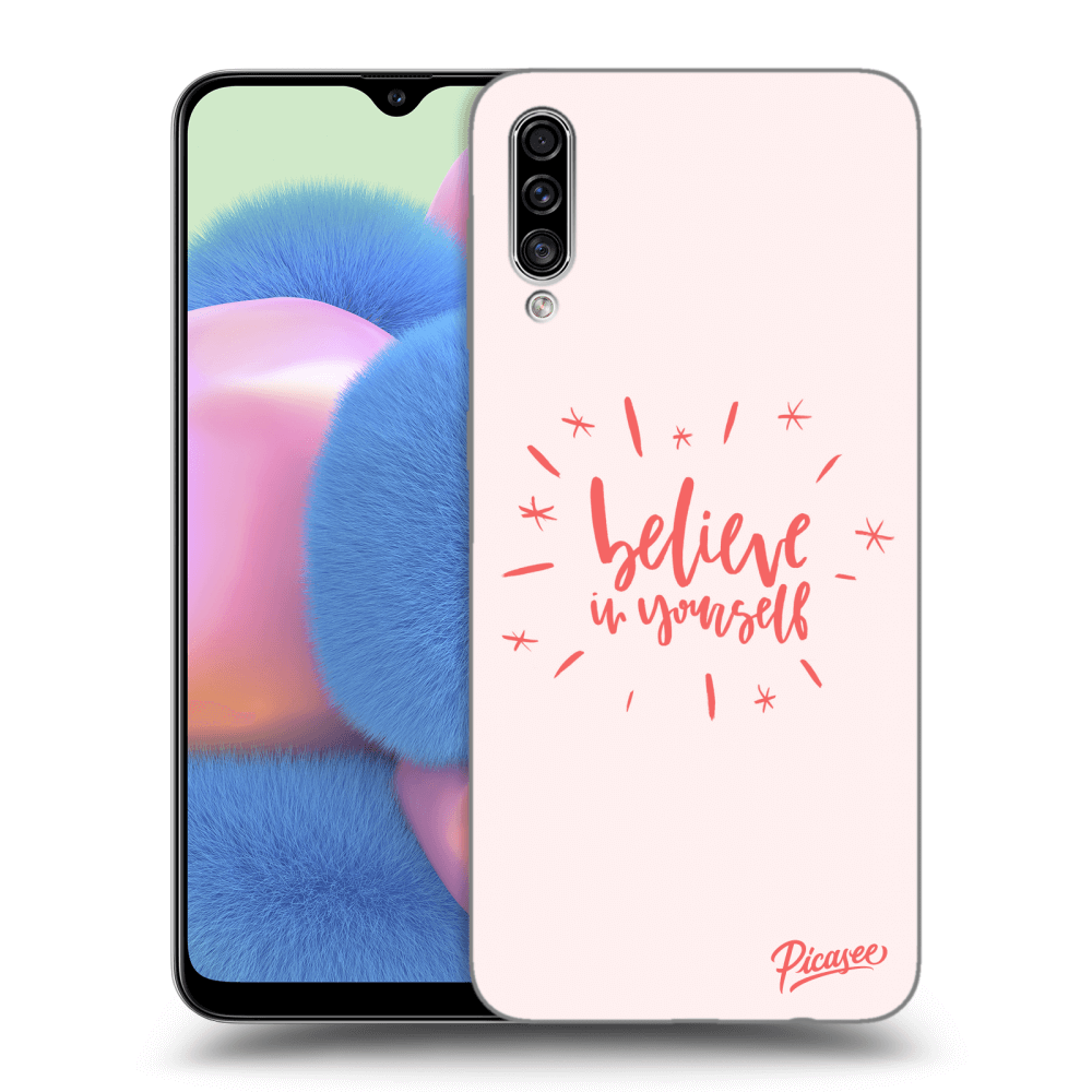 Picasee Samsung Galaxy A30s A307F Hülle - Schwarzes Silikon - Believe in yourself