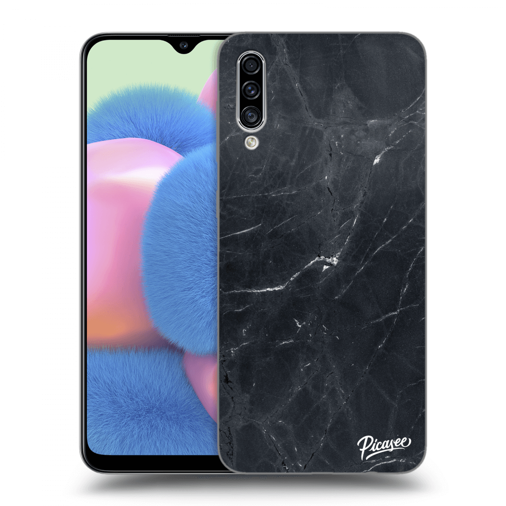 Picasee Samsung Galaxy A30s A307F Hülle - Transparentes Silikon - Black marble