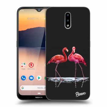 Picasee Nokia 2.3 Hülle - Schwarzes Silikon - Flamingos couple