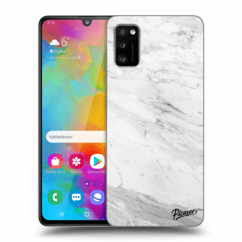 Picasee Samsung Galaxy A41 A415F Hülle - Transparentes Silikon - White marble