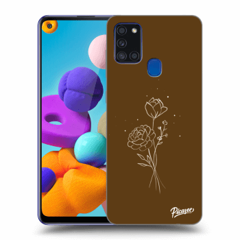 Hülle für Samsung Galaxy A21s - Brown flowers
