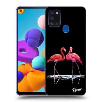 Hülle für Samsung Galaxy A21s - Flamingos zu zweit