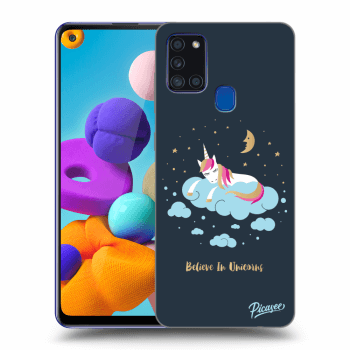 Picasee Samsung Galaxy A21s Hülle - Transparentes Silikon - Believe In Unicorns