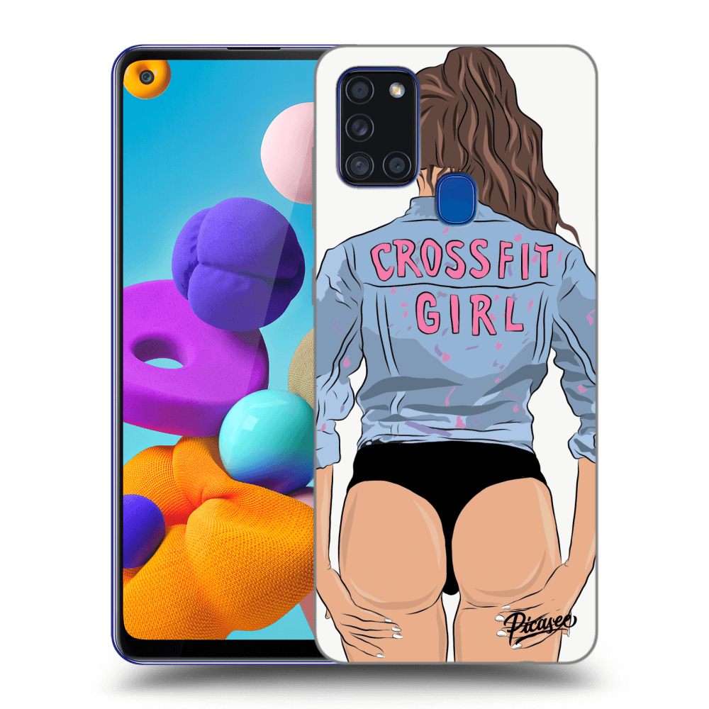Picasee Samsung Galaxy A21s Hülle - Transparentes Silikon - Crossfit girl - nickynellow