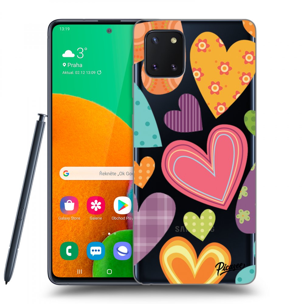 Picasee Samsung Galaxy Note 10 Lite N770F Hülle - Transparentes Silikon - Colored heart