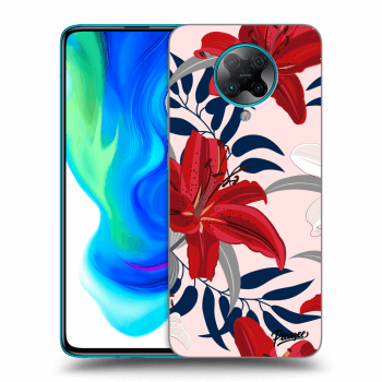 Picasee Xiaomi Poco F2 Pro Hülle - Schwarzes Silikon - Red Lily