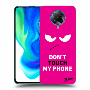 Picasee Xiaomi Poco F2 Pro Hülle - Schwarzes Silikon - Angry Eyes - Pink