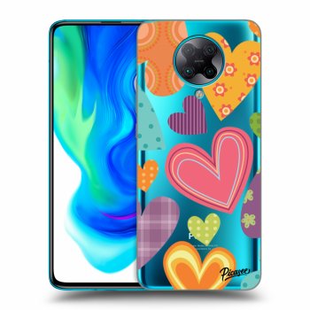 Picasee Xiaomi Poco F2 Pro Hülle - Transparentes Silikon - Colored heart
