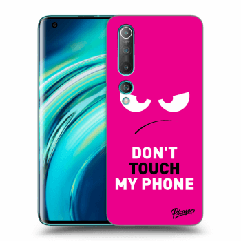 Picasee Xiaomi Mi 10 Hülle - Schwarzes Silikon - Angry Eyes - Pink