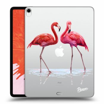 Picasee transparente Silikonhülle für Apple iPad Pro 12.9" 2018 (3. gen) - Flamingos couple
