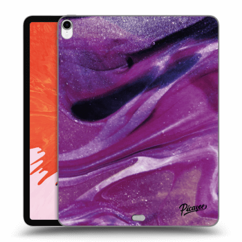 Picasee transparente Silikonhülle für Apple iPad Pro 12.9" 2018 (3. gen) - Purple glitter