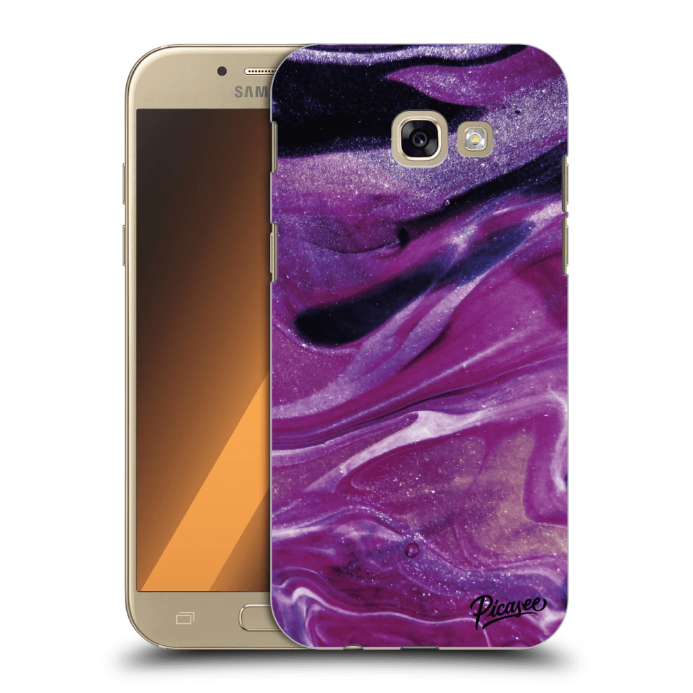 Picasee Samsung Galaxy A5 2017 A520F Hülle - Transparenter Kunststoff - Purple glitter