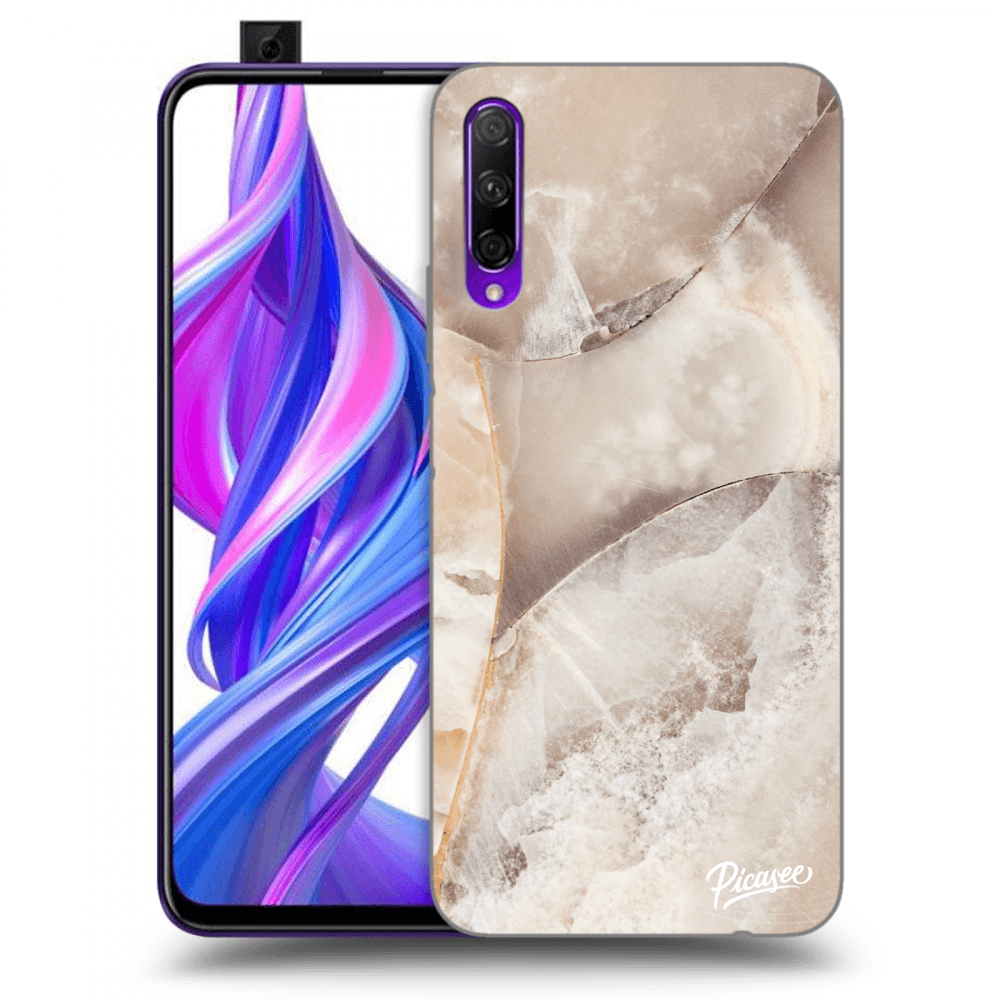 Picasee Honor 9X Pro Hülle - Transparentes Silikon - Cream marble