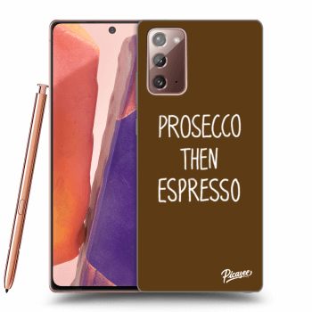 Picasee Samsung Galaxy Note 20 Hülle - Schwarzes Silikon - Prosecco then espresso