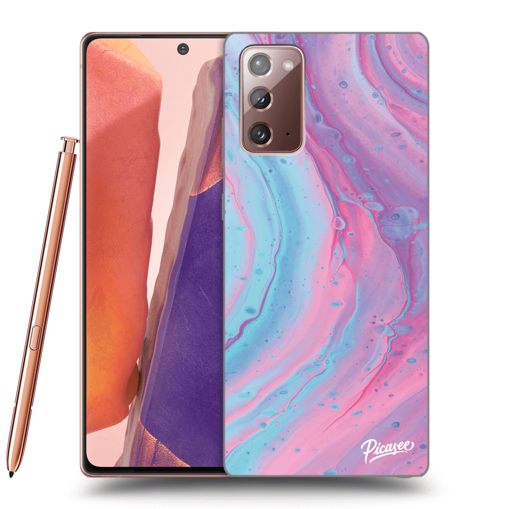 Picasee Samsung Galaxy Note 20 Hülle - Transparentes Silikon - Pink liquid