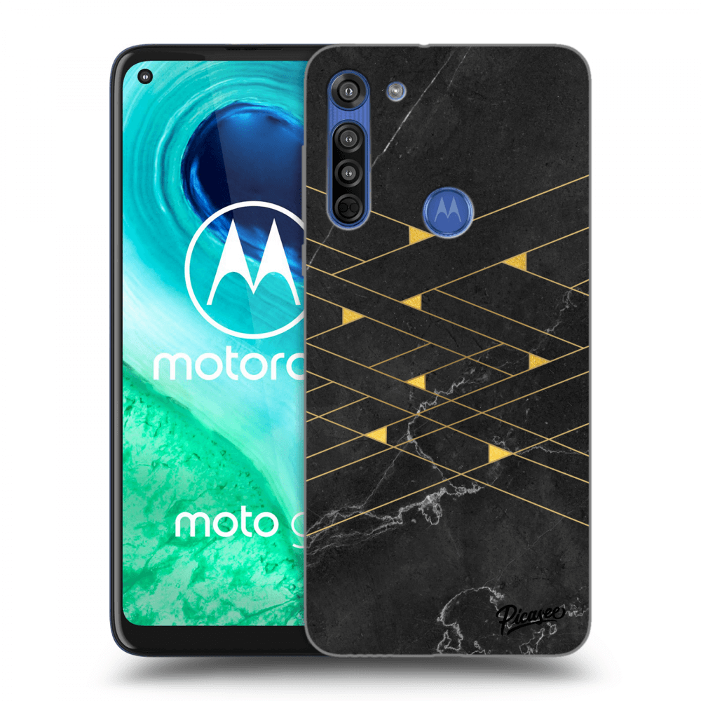 Picasee Motorola Moto G8 Hülle - Schwarzes Silikon - Gold Minimal