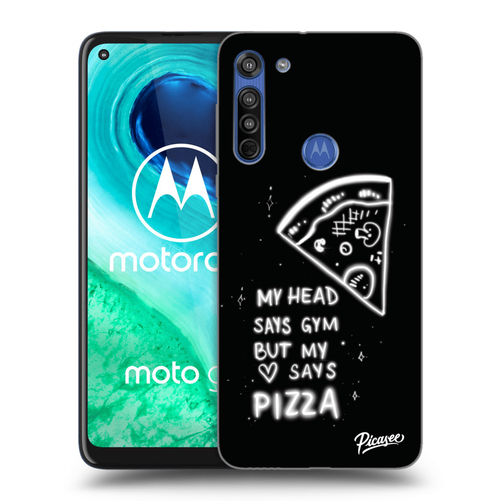 Picasee Motorola Moto G8 Hülle - Schwarzes Silikon - Pizza