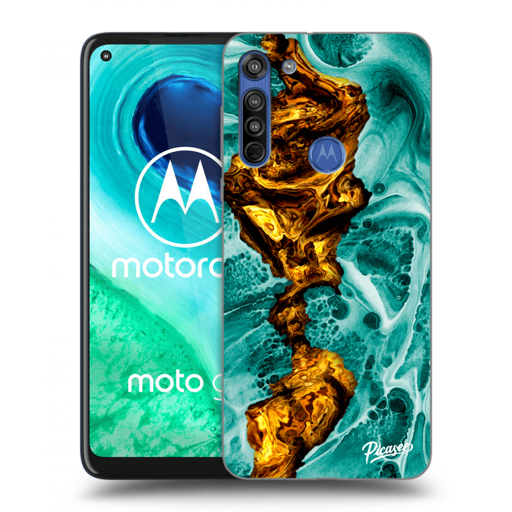 Picasee Motorola Moto G8 Hülle - Transparentes Silikon - Goldsky
