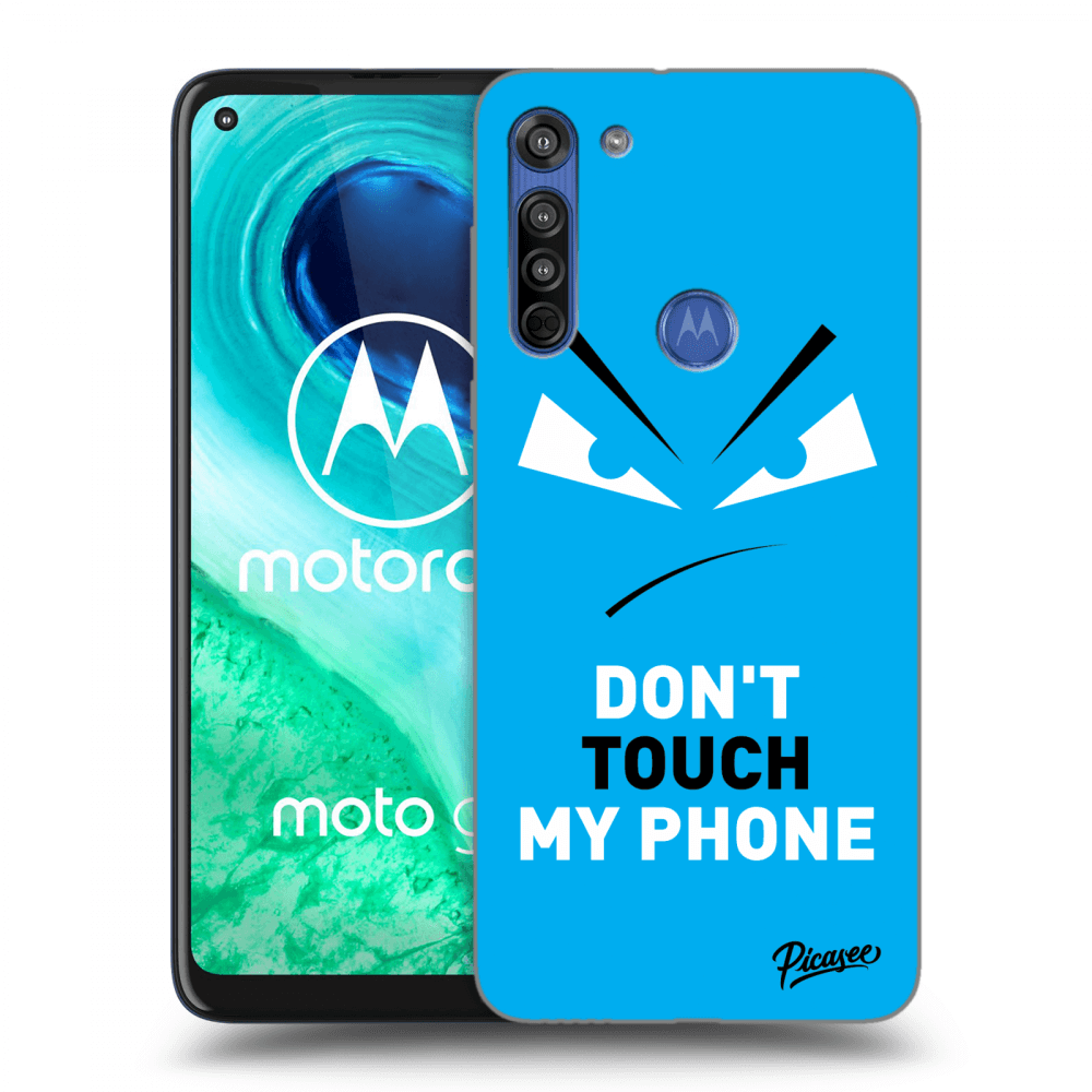 Picasee Motorola Moto G8 Hülle - Transparentes Silikon - Evil Eye - Blue