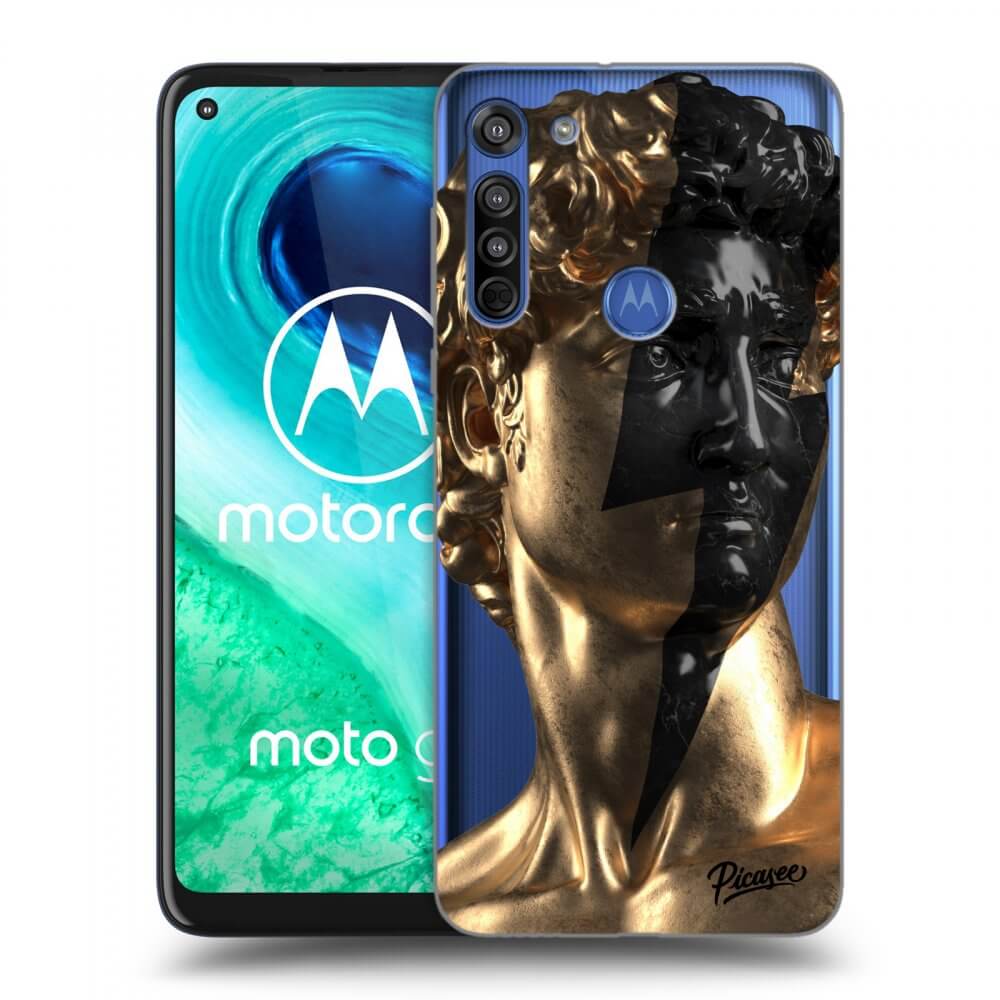 Picasee Motorola Moto G8 Hülle - Transparentes Silikon - Wildfire - Gold