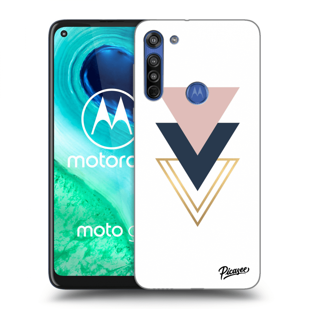 Picasee Motorola Moto G8 Hülle - Schwarzes Silikon - Triangles